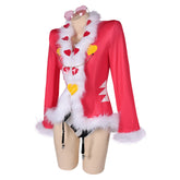 Hazbin Hotel Valentino Pink Sexy Lingerie for Women With Glasses 3Piece Set Cosplay Costume Outfits Halloween Carnival Suit